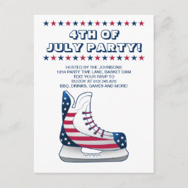 4 juli ishockeyskridsko-inbjudan vykort