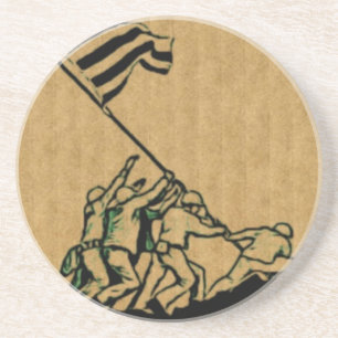 4 juli Iwo Jima Gud välsigne Amerika Coaster Underlägg Sandsten