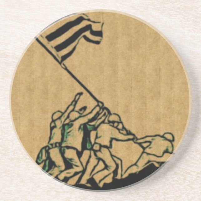4 juli Iwo Jima Gud välsigne Amerika Coaster Underlägg Sandsten (Framsidan)