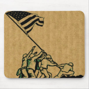 4 juli Iwo Jima Välsigna dig America Mouse Pad Musmatta