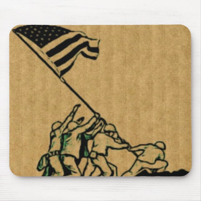 4 juli Iwo Jima Välsigna dig America Mouse Pad Musmatta (Framsidan)