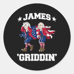 4 juli James Madison Griddy James Griddin Runt Klistermärke