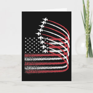 4 juli Jet Amerikansk Flagga Patriotisk Usa För Mi Kort