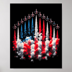 4 juli Jet Amerikansk Flagga Patriotisk Usa För Mi Poster