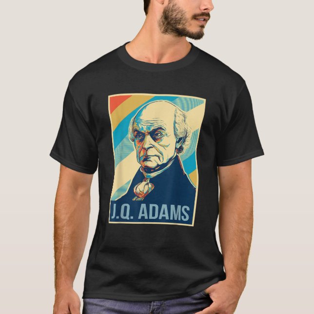 4 juli: John Quincy Adams President Retro Patr T Shirt (Framsida)