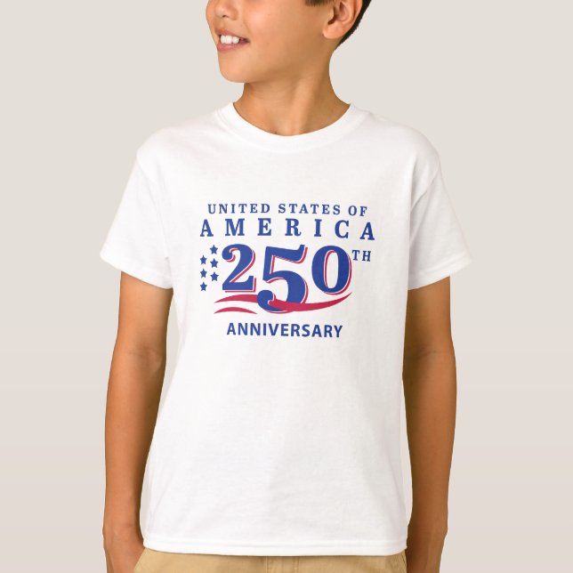 4 juli Junior Golfer USA 250-årsjubileum T Shirt (Framsida)