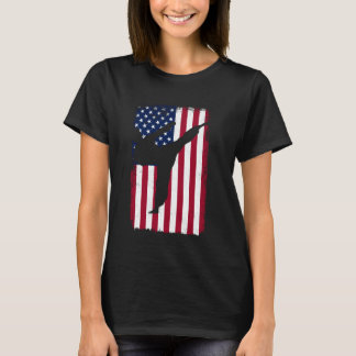 4 juli Karate Patriotic American Flagga Karate T Shirt
