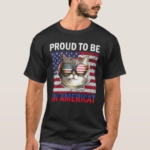 4 juli katt amerikanska flaggans glasögon 1 t shirt