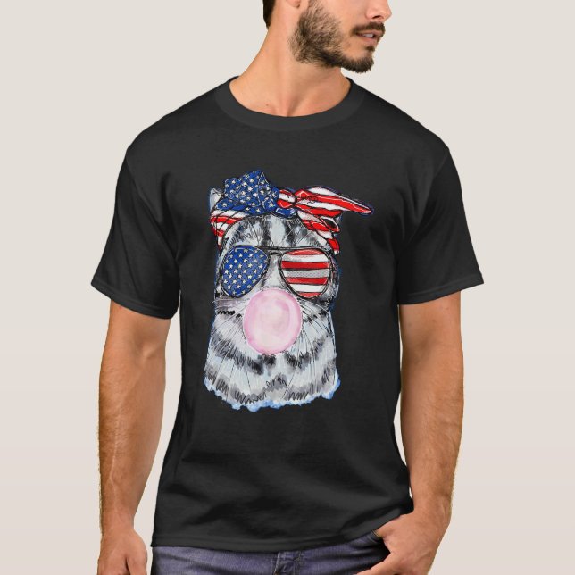 4 juli katt Bubblegum T Shirt (Framsida)