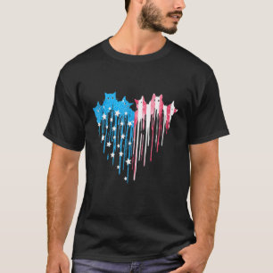 4 juli katt hjärta amerikansk flagga djur patrioti t shirt