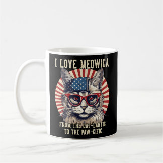 4 juli Katt I Kärlek Meowica Patriotic Cat Kaffemugg