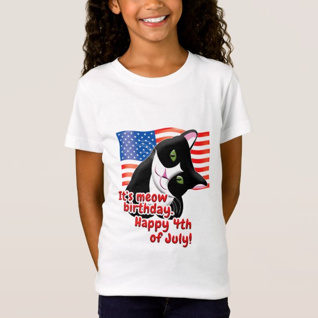 4 juli Katt T Shirt (Framsida)