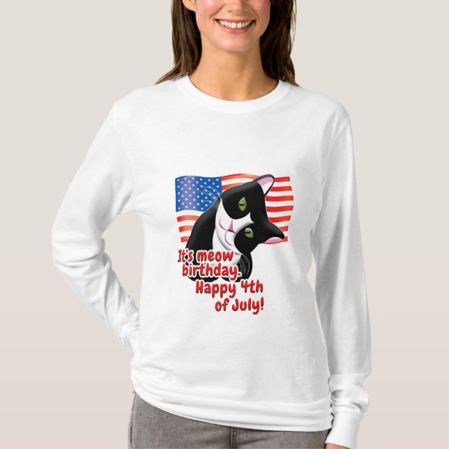 4 juli Katt T Shirt (Framsida)