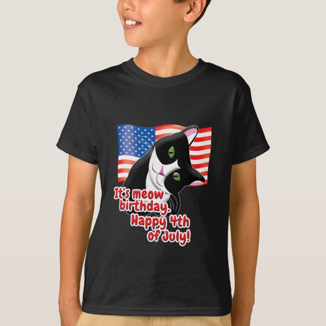 4 juli Katt T Shirt (Framsida)