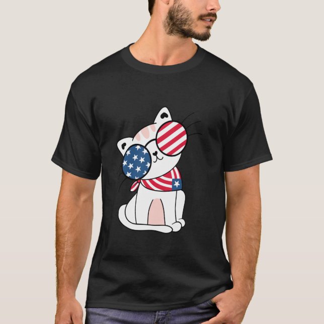 4 juli Kitty Katt T Shirt (Framsida)