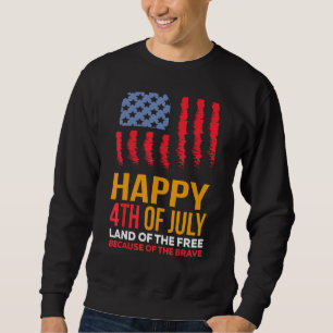 4 juli kläder USA amerikansk flagga 4 juli för Lång Ärmad Tröja