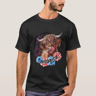 4 juli ko Merica Moorica Amerikan T Shirt