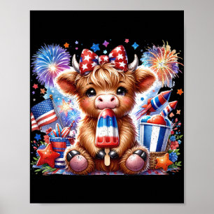 4 juli ko-pinne fyrverkeri Usa Amerikan  Poster