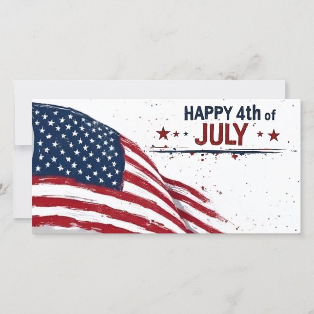 4 juli - Konstnärlig amerikansk flagg-sprutande fä (Framsida)