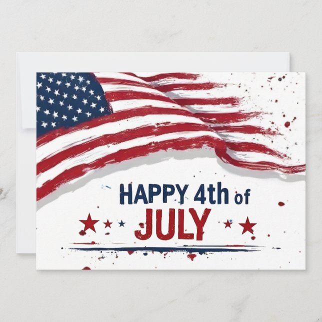 4 juli - Konstnärlig amerikansk flagg-sprutande fä (Framsida)