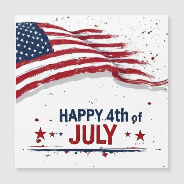 4 juli - Konstnärlig amerikansk flagg-sprutande fä (Framsida)