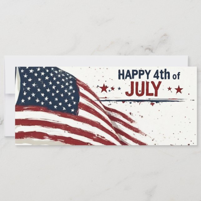 4 juli - Konstnärlig amerikansk flagg-sprutande fä (Framsida)