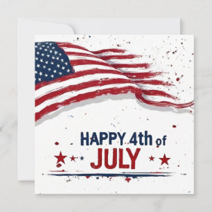 4 juli - Konstnärlig amerikansk flagg-sprutande fä Anteckningskort