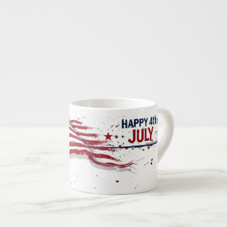 4 juli - Konstnärlig amerikansk flagg-sprutande fä Espressomugg