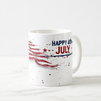 4 juli - Konstnärlig amerikansk flagg-sprutande fä Kaffemugg