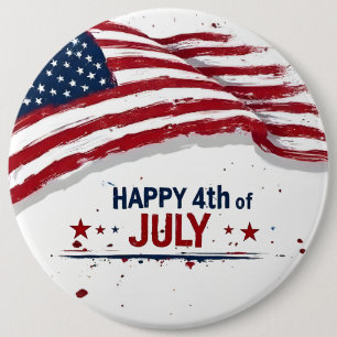 4 juli - Konstnärlig amerikansk flagg-sprutande fä Knapp