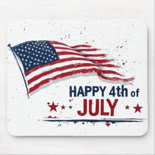4 juli - Konstnärlig amerikansk flagg-sprutande fä Musmatta