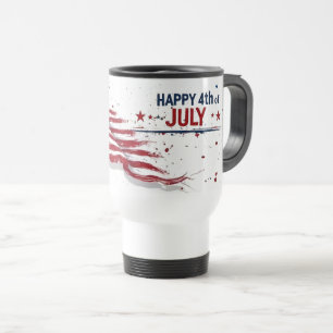 4 juli - Konstnärlig amerikansk flagg-sprutande fä Resemugg