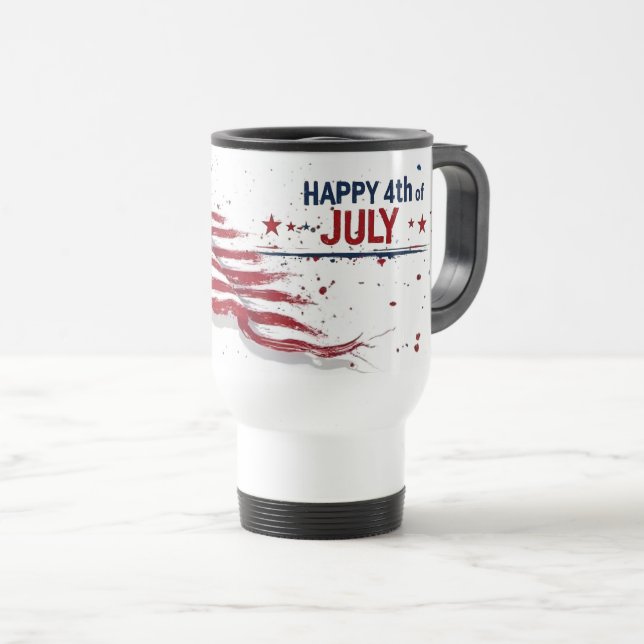 4 juli - Konstnärlig amerikansk flagg-sprutande fä Resemugg (Framsida höger)