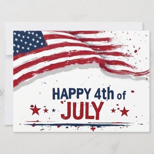 4 juli - Konstnärlig amerikansk flagga med färgspr (Framsida)