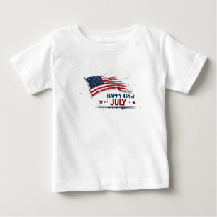 4 juli - Konstnärlig amerikansk flagga med färgspr T Shirt