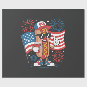 4 juli korv amerikansk flagga patriotisk fyrverker presentpapper