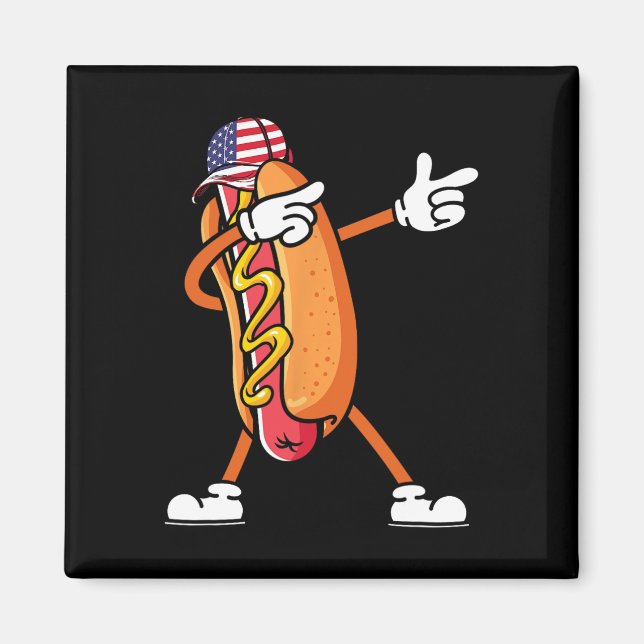 4 juli korv Singlars Amerika Flagga Självständighe Magnet (Framsidan)