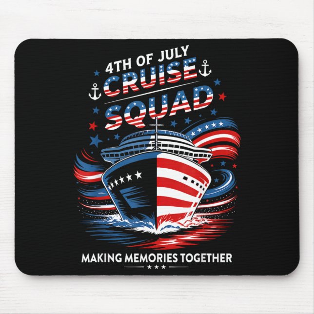 4 juli-kryssningssquad gör minnen tillsammans musmatta (Framsidan)