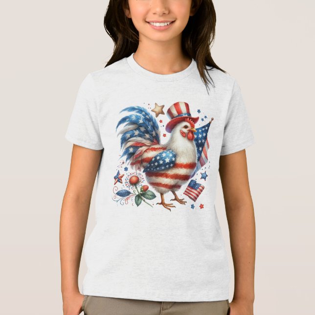 4 juli Kyckling Clipart-61531 T Shirt (Framsida)