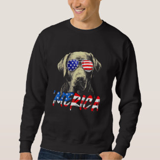 4 juli Labrador Retriever Merica American Fla Lång Ärmad Tröja