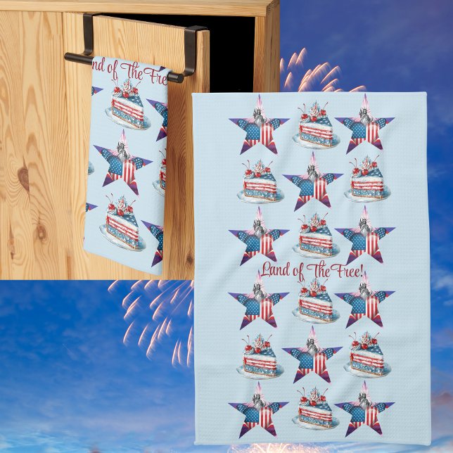 4 juli "Land of the Free" Kitchen Towel" Kökshandduk (Skapare uppladdad)