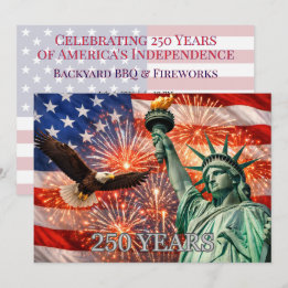 4 juli Liberty Eagle fyrverkerier USA 250-årsjubil Inbjudningar