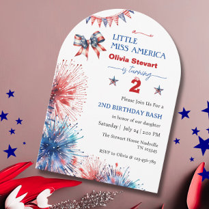 4 juli: Lilla miss Amerika 2:a födelsedag Inbjudningar