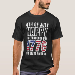 4 juli Lycklig 1776 Välsigna dig T Shirt