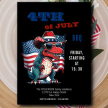 4 juli lycklig Dinosaur med USA:s flagga