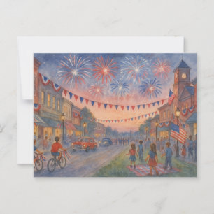 4 juli Lycklig independence day Vykort