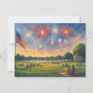 4 juli Lycklig independence day Vykort