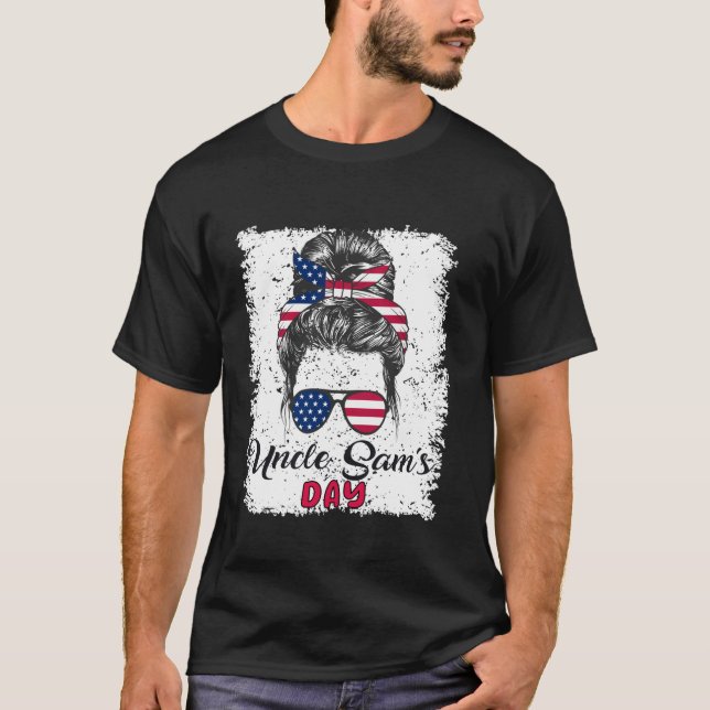 4 juli måndag Onsdag Amerika Patriot USA flagga T Shirt (Framsida)