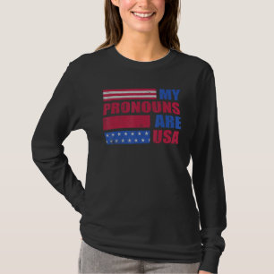 4 juli Mina pronomen är USA-flagga George Washin T Shirt