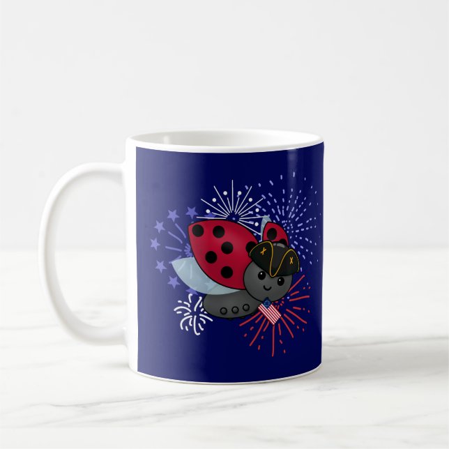 4 juli Minuteman Ladybug Kaffemugg (Vänster)